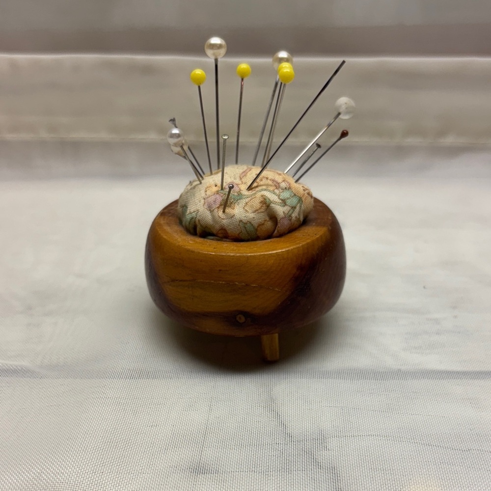 Vintage Wooden Pin Cushion Stool